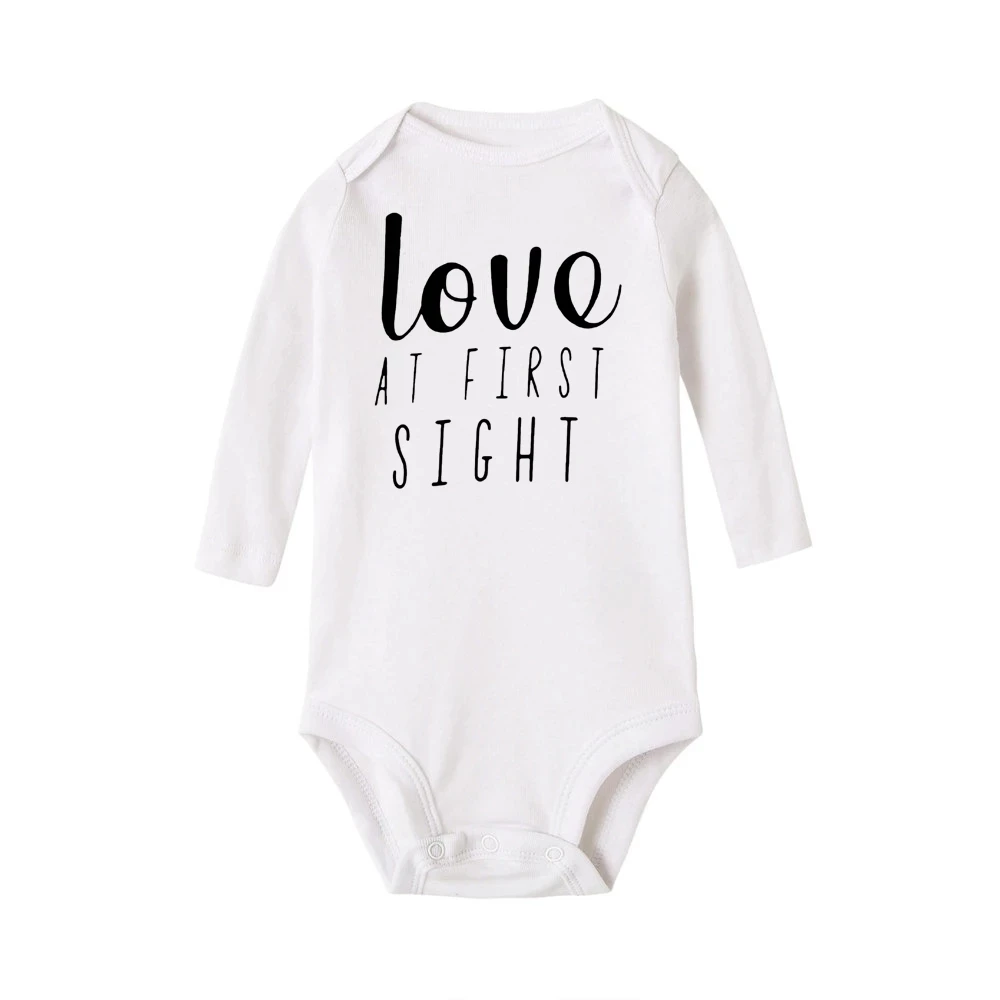 

Комбинезон с надписью Love At First Sight для новорожденных девочек 0-24 месяцев, Осень-зима 2021