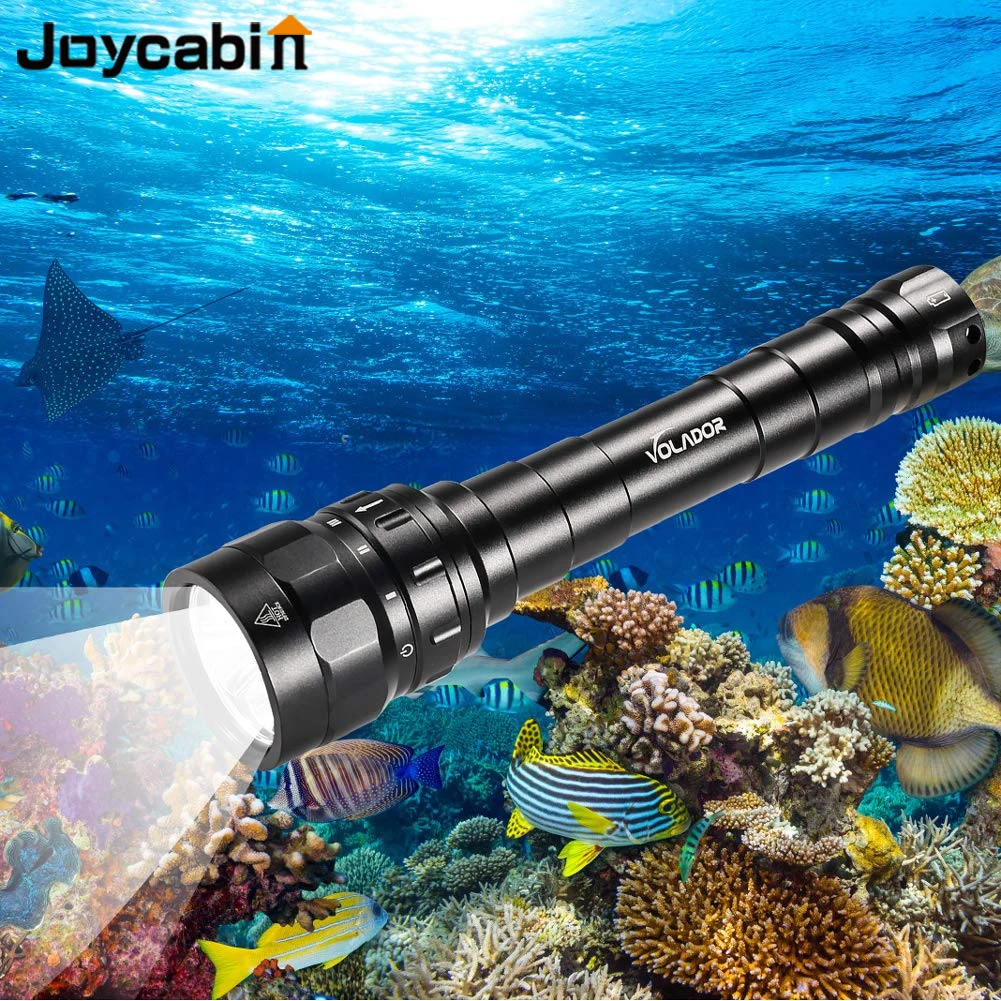 

Joycabin Super bright Diving Flashlight waterproof Professional diving light Powered by 18650 battery With hand rop