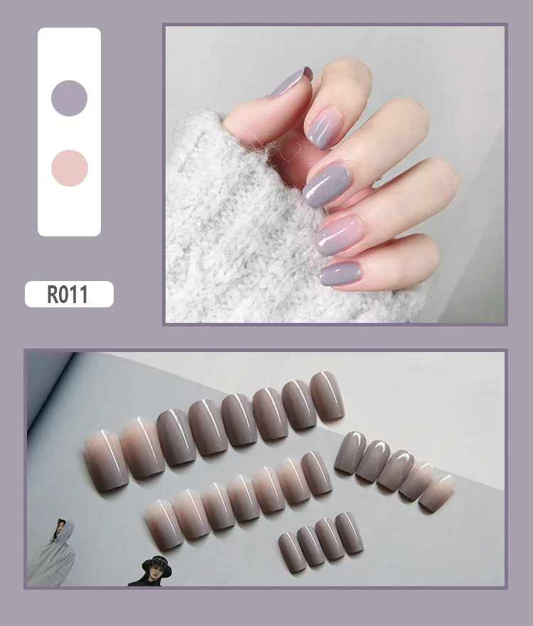 24 шт. короткий размер полное покрытие ногтей советы с клеем невесты свадебные винно-красные блестящие украшения накладные ногти Мода поддельные ногти