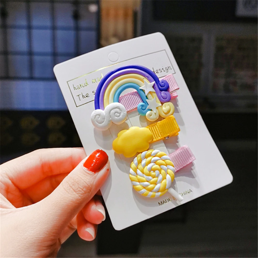 Детские заколки для волос с радужными леденцами аксессуары девочек украшения