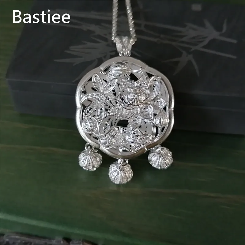Bastiee цветок лотоса 999 детской подвески ожерелье антикварные украшения винтажные