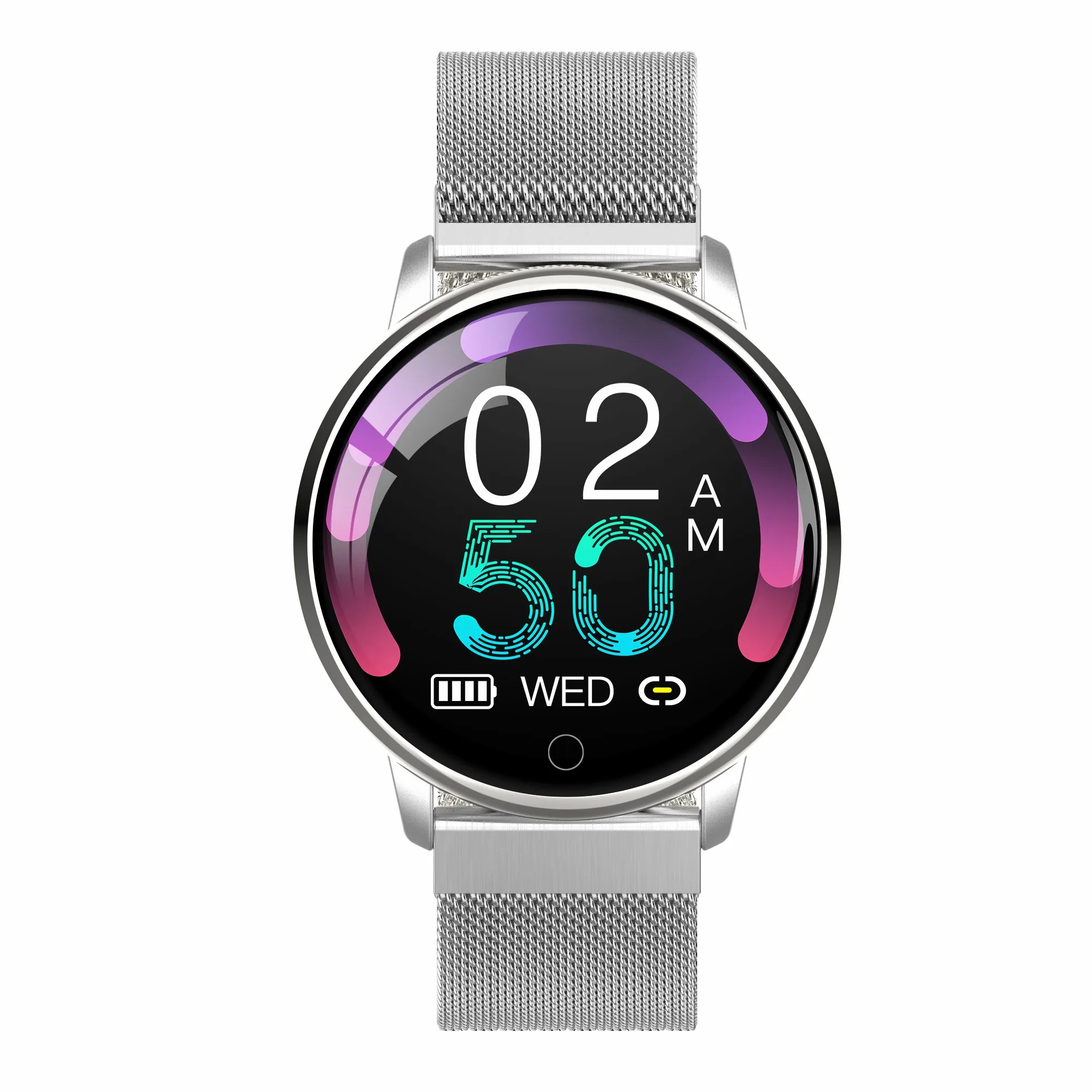 sliver steel Vorke VQ3 Смарт-часы, измеритель артериального давления, пульсометр, Миланский фитнес-трекер для мужчин и женщин, Миланский Браслет PK Q20 - Цвет: sliver steel