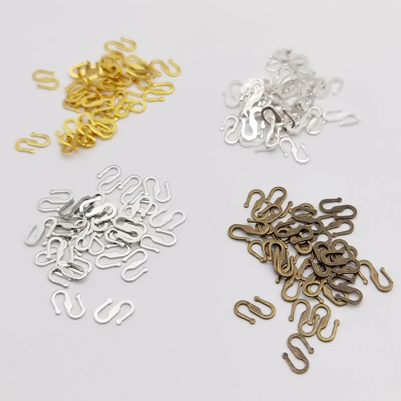 Factory Price Wholesale!!! 11.5x7mm &quotS&quot Shape Toggle Hook Clasps Gold / Silver Bronze Plated Jew Popular Craftselry Findings |