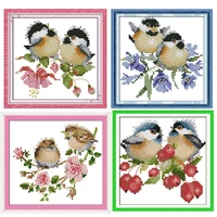 chat birds series diy cross stitch kits counted 11ct 14ct printed patterns crafts dmc handmade sewing needlework embroidery sets