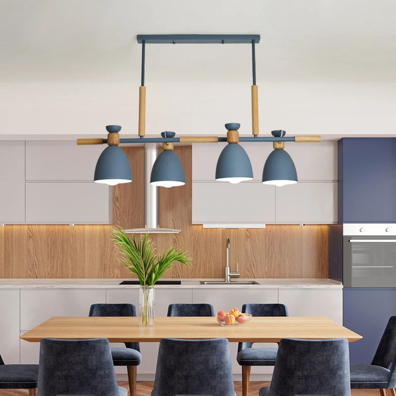Nordic Art Long LED Pendant Lights Wooden Wrought Iron Modern Lamp For Living Room Bedroom Kitchen Dining Hanging Decoration | Лампы и