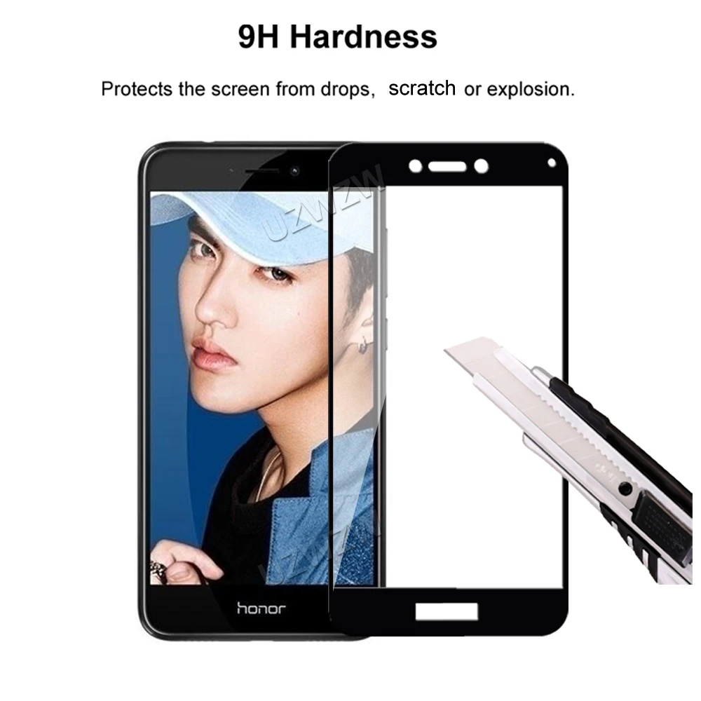 Закаленное стекло для Honor 8 lite с полным покрытием Защитная пленка телефона