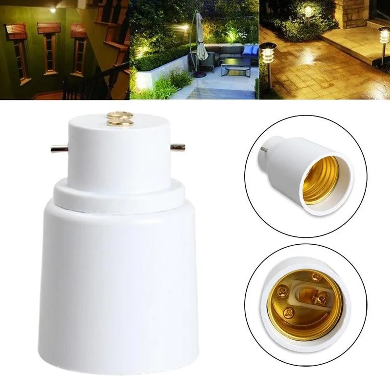 

1pcs B22 To E27 Lamp Holder Screw Lamp Converter Socket Light Holder Base Material B22 Led To Adapter Lamp Fireproof M5F5