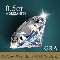 5 0mm 0 5ct d color vvs1 white round excellent cut moissanites loose stone grade test positive lab diamond