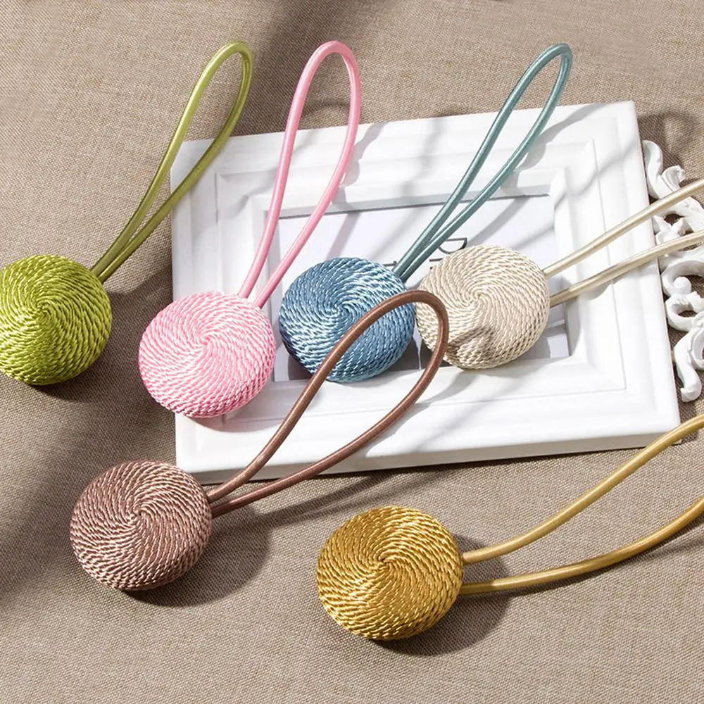 Круглый держатель для штор Бесплатная пробойка магнитные пряжки Плетеный Tieback