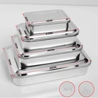 Ветеринарная нержавеющая сталь дезинфекционный комплект медицинский поднос с устанавливаемое на вентиляционное отверстие в салоне автомобиля животных дезинфекции инструментов стерилизации лотки 304 из нержавеющей стали