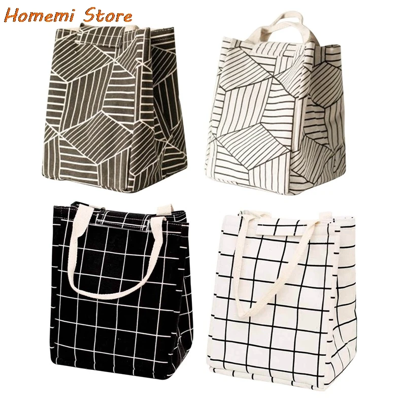 

Lunch Bag Geometric Patterns Storge HandBags Unisex Waterproof Hand Pack Thermal Breakfast Box Portable Picnic Travel Bag