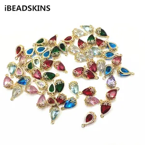 Новое поступление! Медный материал 16x10 мм 50 шт.лот с соединением в форме капли из белого стекла для ювелирных изделий ручной работы сделай сам