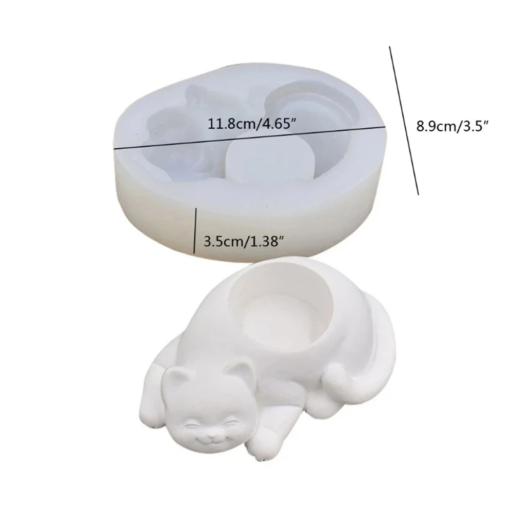 

Cat Shape Silicone Flower Pot Mold Diy Cactus Succulent Planter Candlestick Gypsum Mould Garden Home Decor Table Crafts