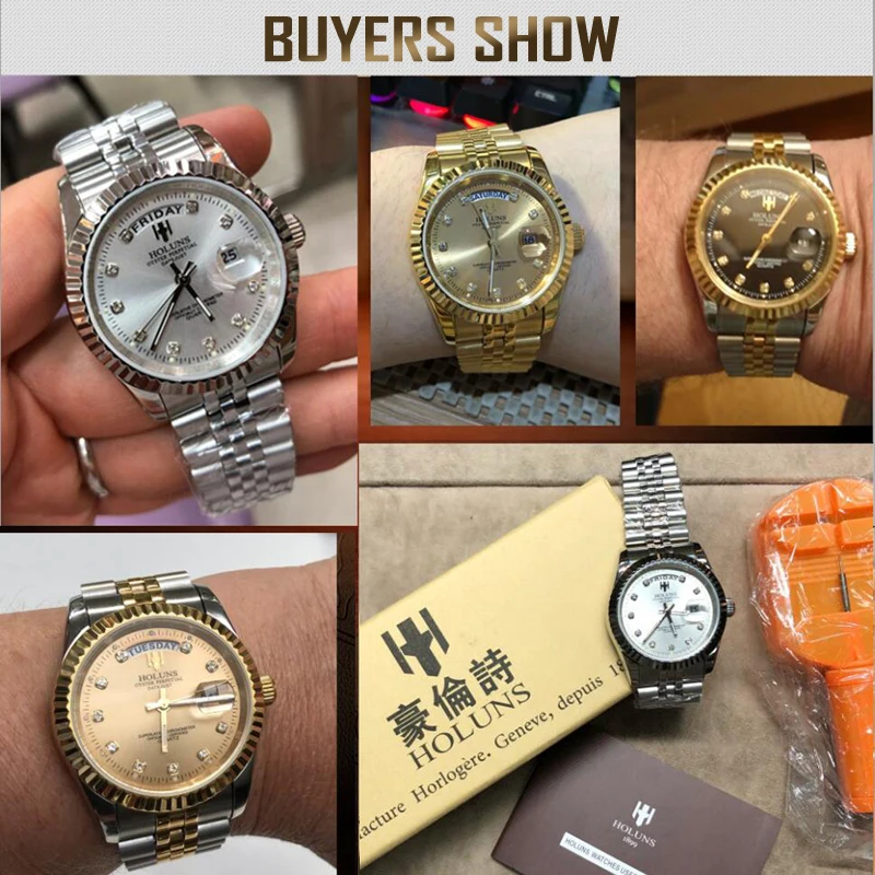 

Holuns man watches 2020 brand luxury men gold quartz diamond waterproof gift dress watch relogio feminino fashion casual