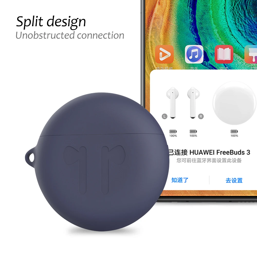 Силиконовый чехол для беспроводных Bluetooth-наушников Huawei FreeBuds 3 мягкий из ТПУ