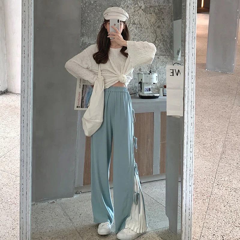 Повседневные женские брюки в стиле пэчворк с боковой полосой японском для отдыха