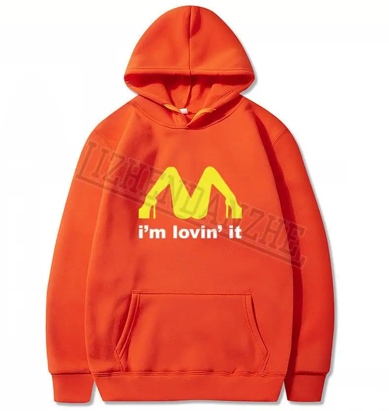 Черные мужские толстовки Homme весна осень триколор I'm Loving It Inapropriate Offensive Sex