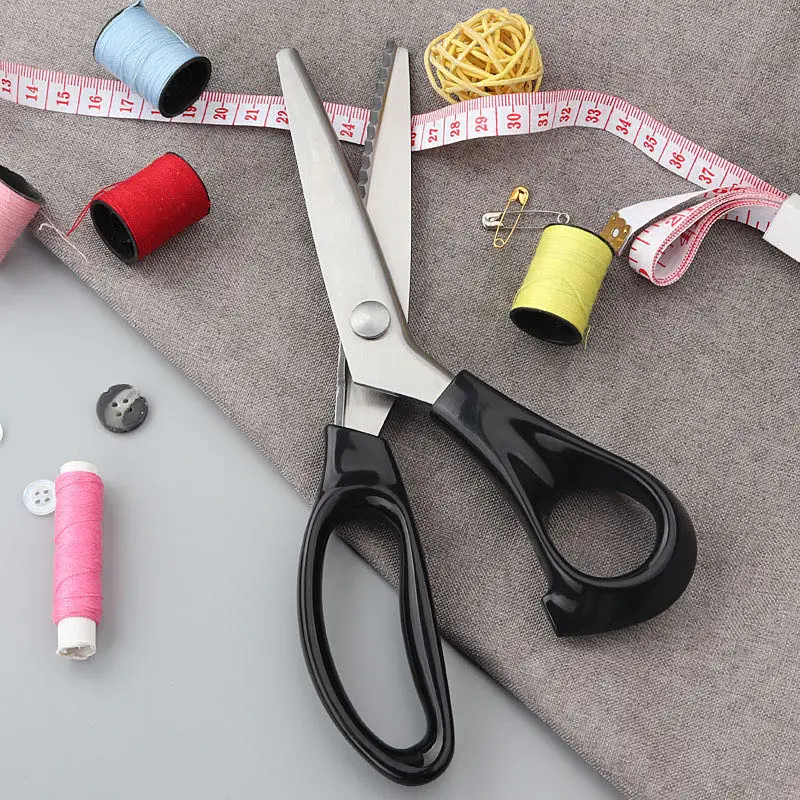 Профессиональный зигзагообразная форма Нержавеющая сталь портновские ножницы