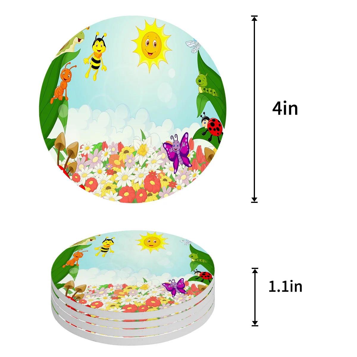 Пчела солнце Стрекоза Улитка животные цветы грибы столовые керамические