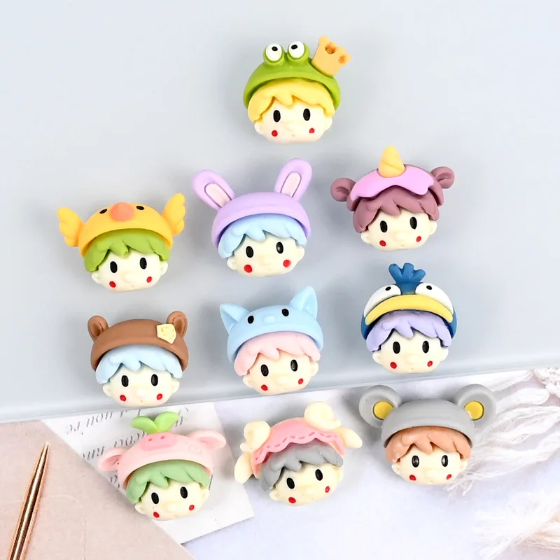 

10 шт., декоративные бусины в форме головы мальчика, 16 х23 мм