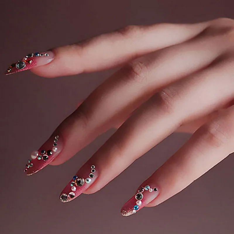 Разноцветные Хрустальные Драгоценности для дизайна ногтей Акриловые Блестящие