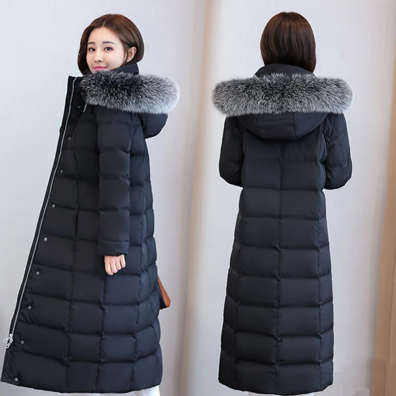 Fitaylor 2022 Женское зимнее большое пальто из искусственного меха пуховик длиной до