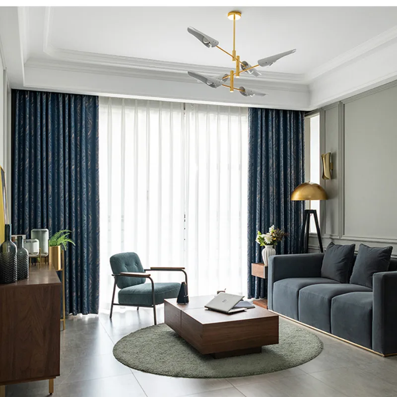 

2021 New Style Curtains Luxury Modern Blackout Curtains for Living Room Simple Striped Pattern Window Curtains for Bedroom