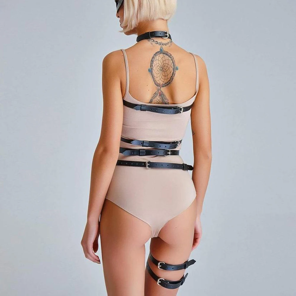 GAMPORL женский Комплект подвязок из 2 предметов ремни с бюстгальтером кожи