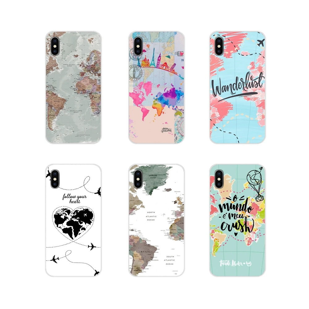 Аксессуары чехлы для телефонов карты мира путешествия на самолете Samsung Galaxy A3 A5 A7 A9
