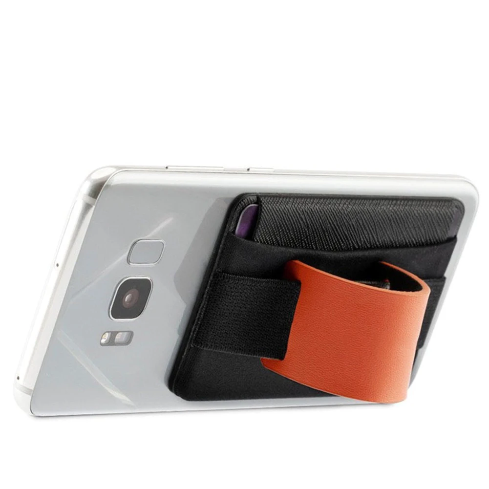 

Leather Phone Stand Sling Grip Universal Practical Pocket Belt Tablet Safety Card Holder Elastic Anti Slip Wallet Finger