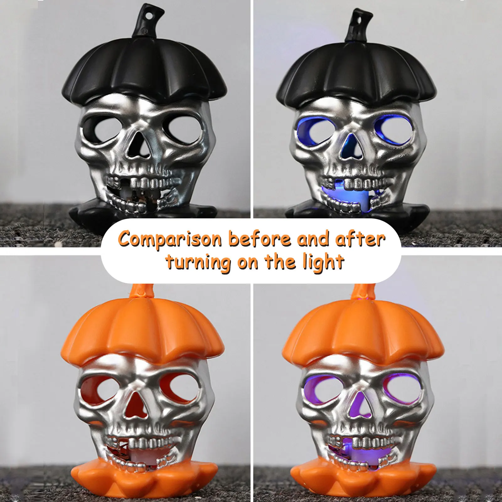 Хэллоуин свеча свет реквизит страшный череп светящийся Тыква фонарь