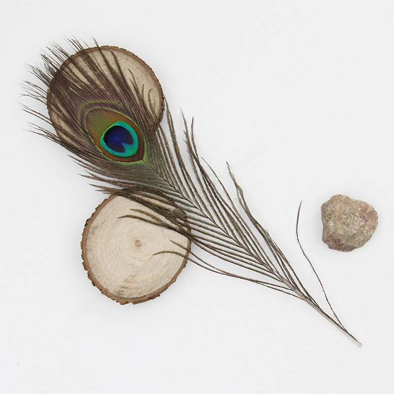 

Quality peacock feathers length 25-30CM/10-12inch beautiful natural peacock feather Diy jewelry Decorative Decor fittings