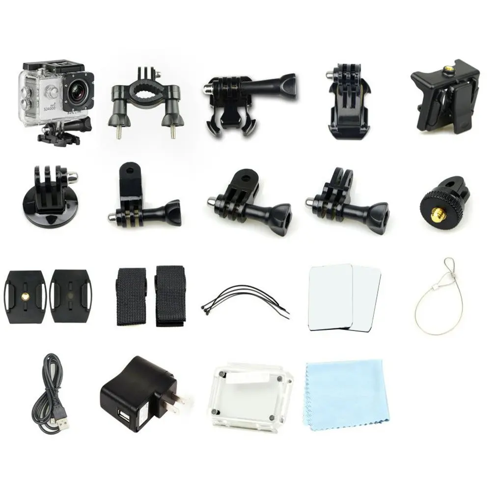 Компактная камера SJ4000 с жидкокристаллическим дисплеем 1,5 дюйма, Wi-Fi, записью в формате 1080p Full HD, водонепроницаемая для экстремальных видов спорта с углом обзора 170 градусов.