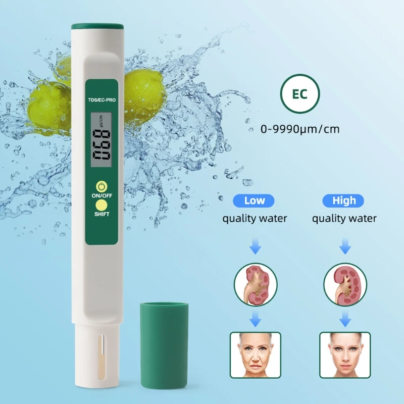 

LCD Digital TDS EC PH Meter Water Quality Purity Tester Pen Temperature PH Meter Aquarium Pool Hydroponic Measuring