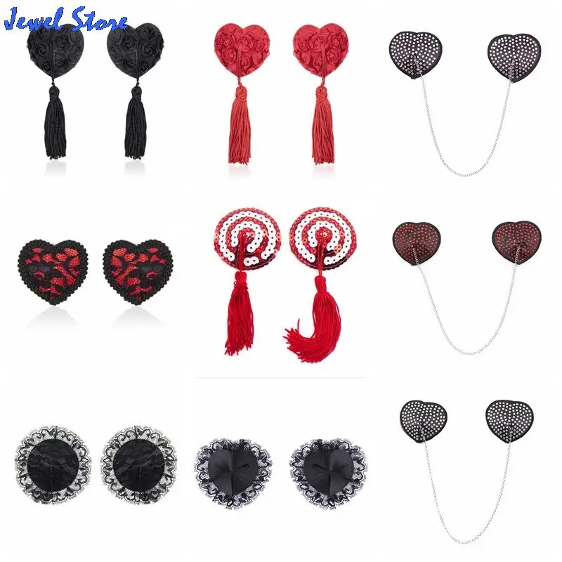 

1 пара сексуальных чехлов на соски с блестками и кисточками, наклейки на соски, сексуальный продукт, наклейки на грудь для женщин, Новинка