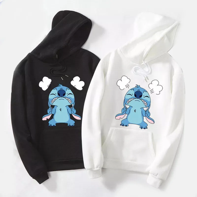 

Bonjean Autumn Thick Cartoon Loose Hoodies Sweatshirt Women Printed Casual Hooded Pullover Female Thicken Coat