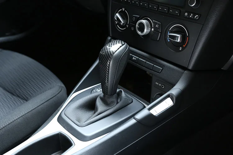 Для E48 E61E64 E65 E85 E86 E83 E53 E81 E82 E87 E90 E91 E92 E93 F01Carbon волокна Стиль, АБС-пластик, автомобильный Шестерни сдвиг голова накладка