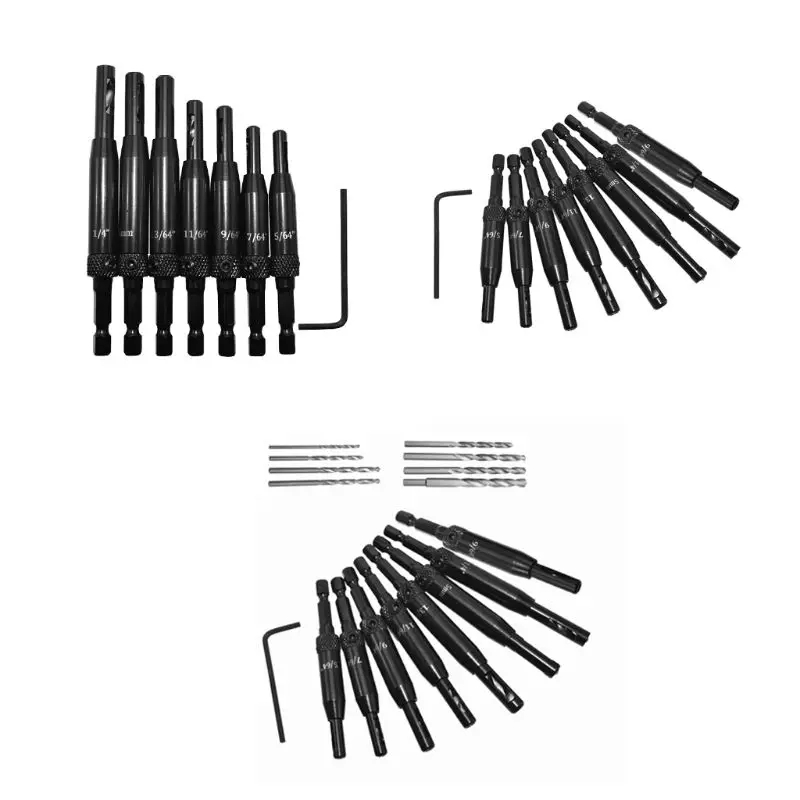 

1 Set Center Drill Bit Doors Self Centering Hinge Tapper Core Hole Puncher