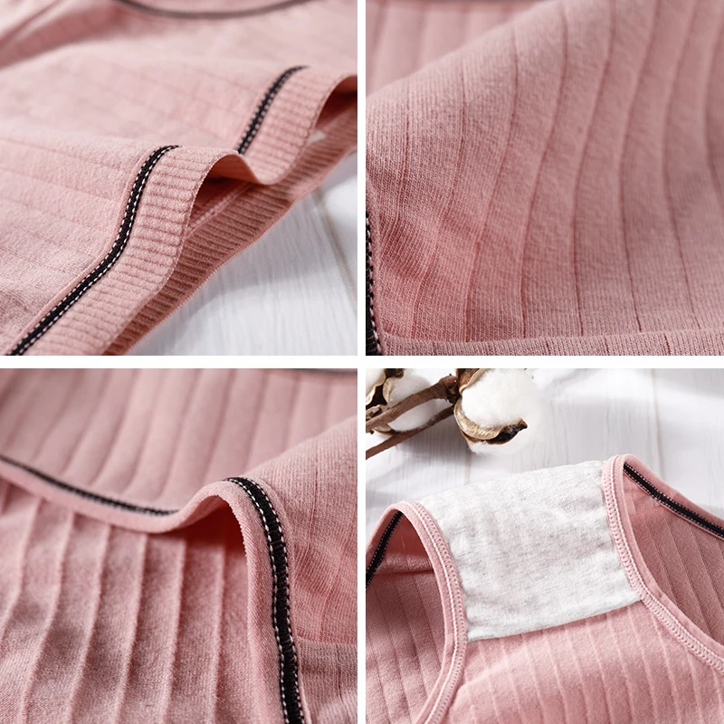 

Women's Cotton Panties 1Pcs Soft Striped Women Underpants Solid Girls Briefs Sexy Female Lingerie L-XL Comfort Underwear