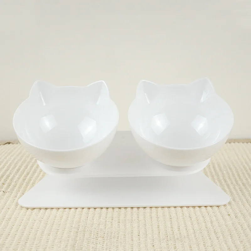 

Dog Bowl and Cat Bowl with Bracket,non-slip 15-degree Tilt Pet Food Bowl,protect The Cervical Spine PVC Plastic Dog Food Bowl