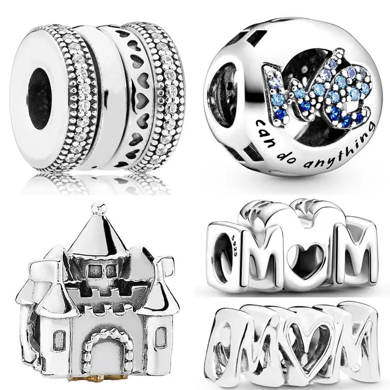 

Original 925 Sterling Silver Bead We Can Do Anything Hearts Of Signature Mum Charm With Crystal Fit Popular Bracelet DIY Jewelry