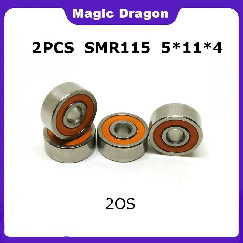 High quality 2PCS ABEC-7 SMR115 COOL RED SEALS 5x11x4mm 2OS CB Stainless Steel Hybrid Ceramic Fishing Reel Bearings NEW