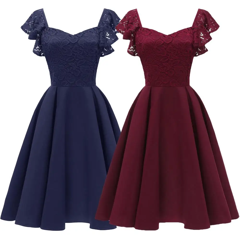 Плюс размер женское кружевное платье в деловом стиле для вечеринки бальное