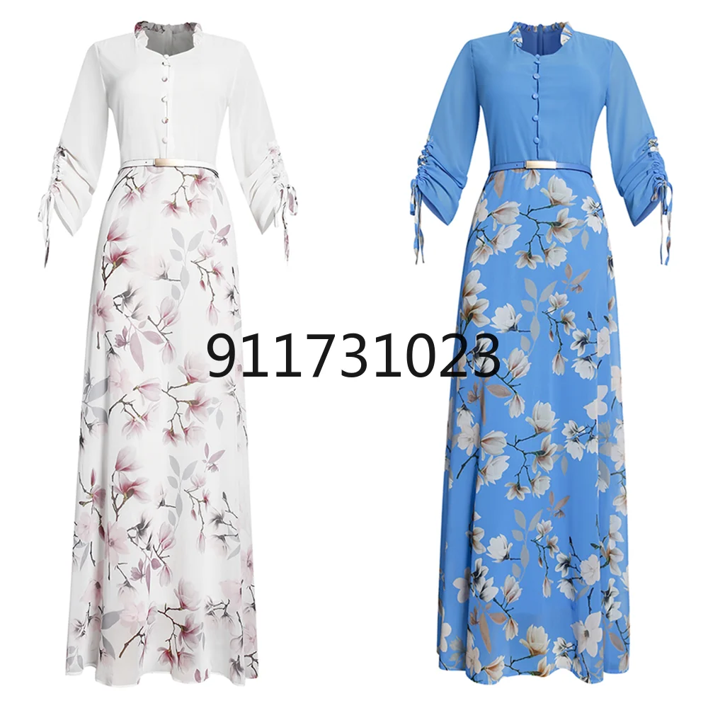 Платья с Африканским принтом для женщин вечерние платья длинным рукавом Большие