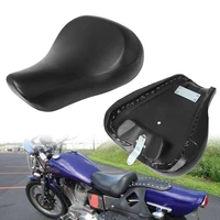 1pc motorcycle front driver rider solo seat black leather cushion pad for harley sportster 883 1200 forty eight 1983 2003 custom