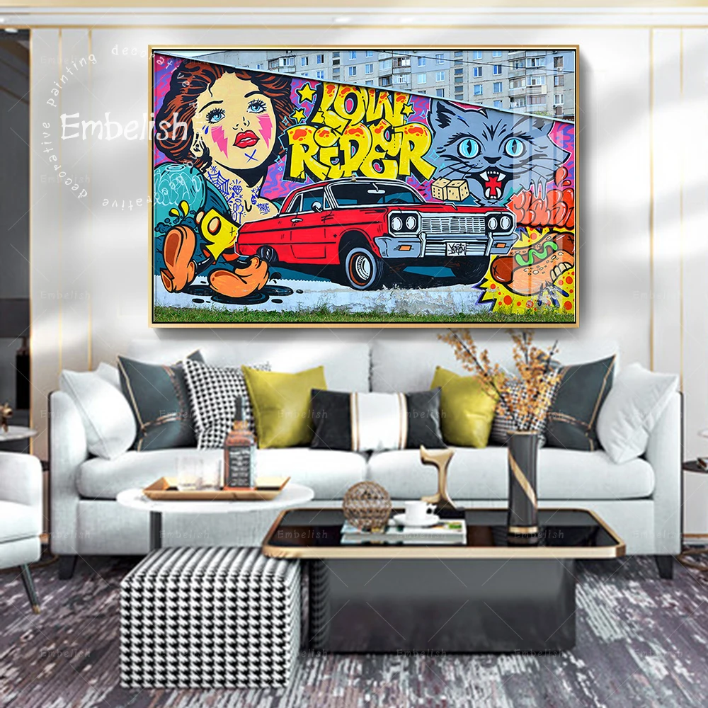 

1 Pieces Graffiti Street Artworks Cartoon Wall Art Pictures For Living Room Modern Home Decor Posters HD Print Canvas Paintings