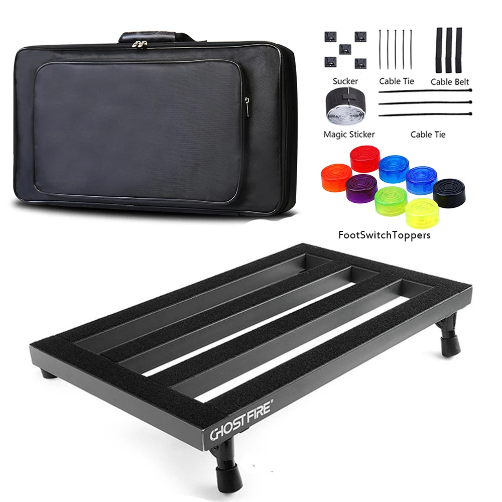 Guitar Pedal Board with Carry Bag Aluminum Alloy Lightweight Guitar Effect Pedalboard Accessories