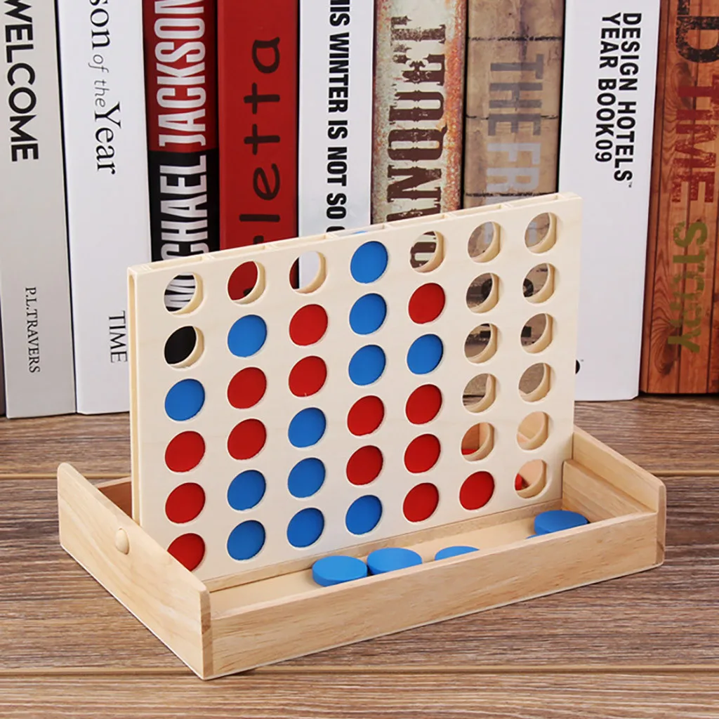 Деревянная Классическая Семейная Игрушка 4 в одном игра Line Up настольные игры для