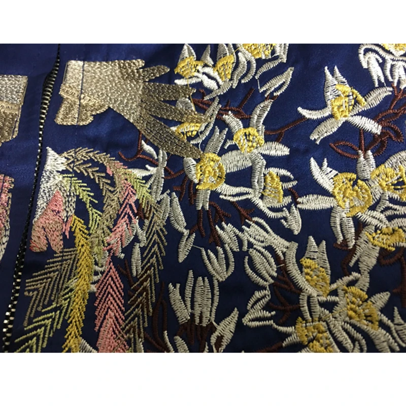 

Spring Autumn Phoenix Embroidery Jacket Women Harajuku Loose Couples Wear On Both Sides Baseball Bomber Jacket Ladies Coat H313