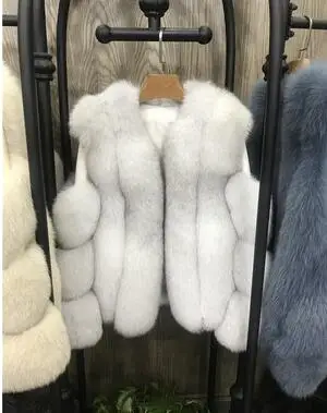 natural white Стильная Натуральная овечья кожа рукав шуба из натурального Лисьего меха для женщин короткий vestical дизайн OL дамы элегантный тонкий натуральный мех куртка - Цвет: natural white